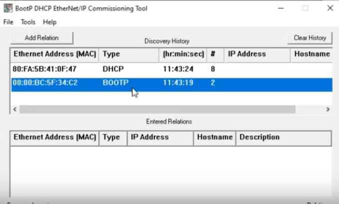Figure 4 - Allen Bradley 1756-ENBT and 1756-EN2T Configuration | Using BOOTP to Set IP Address