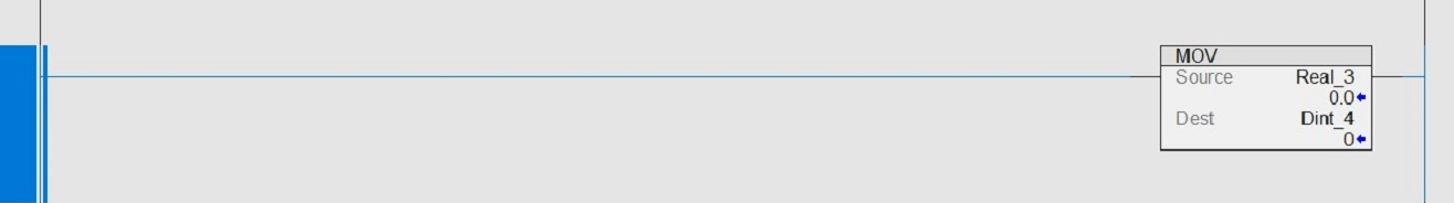 Figure 5 - Data Types in PLC Programming | Using MOV to send a REAL to a DINT Data Type