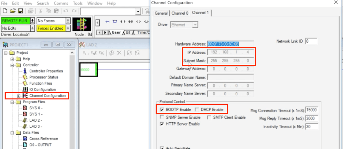 BOOTP DHCP MicroLogix 1100 PLC