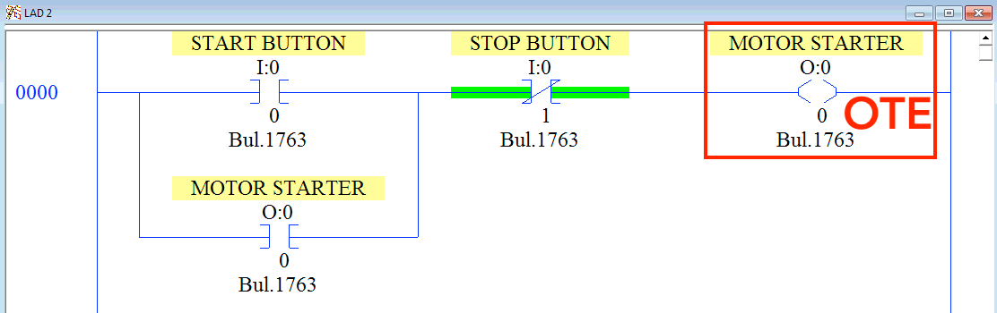 OTE Output Energize Instruction RSLogix 500