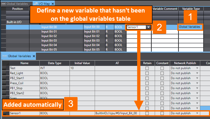 Figure 2.2 - Omron PLC Training | How to create new device variables manually